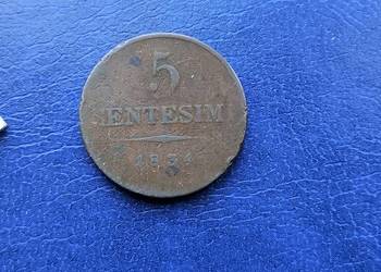 Stare monety 5 centesimi 1834 Lombardia Wenecja