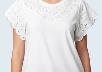 Damska bluzka biała bawełniana z krótkim rękawem Bonprix 36/38 S/M