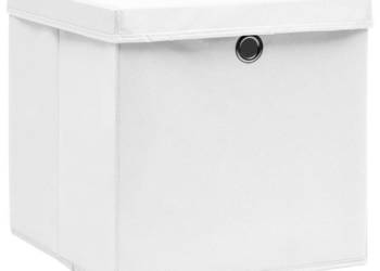 Pudełka z pokrywami 10 szt. białe 32x32x32 cm tkanina WM-288352