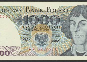 Polska 1000 złotych 1975 - AR - Kopernik - stan bankowy UNC