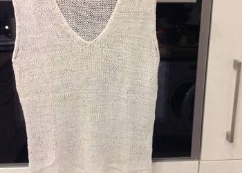 Top Biały Dziergany Damski Esprit rozm S