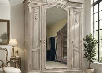 Szafa kremowa 3-drzw. LUDWIK XV Francja 1908 r.Antyk garderoba