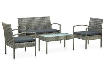 vidaXL 4-cz. zestaw wypoczynkowy do ogrodu, poduszki,(SKU:45787)