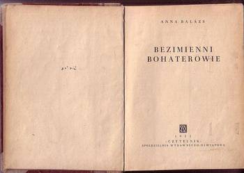 (8786) BEZIMIENNI BOHATEROWIE – ANNA BALAZS