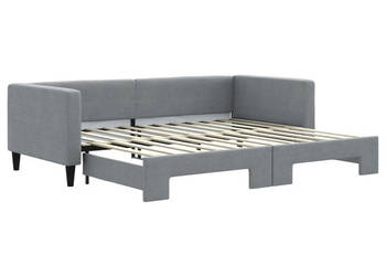 Sofa rozsuwana jasnoszara tkanina 90x200 cm WM-3196578