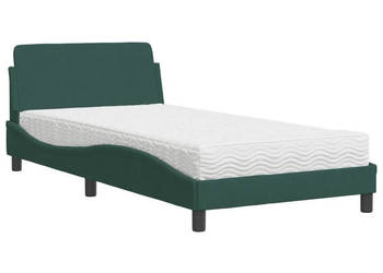 Łóżko z materacem ciemnozielone aksamitne 100x200 cm WM-3208354