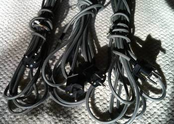 Super przewody elektryczne 3-żyłowe w oplocie poliestrowym z wtyczkami.