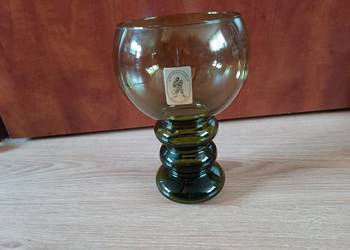Duży szklany pokal. Szkło kryształowe dmuchane. VINTAGE! Firma ALWE.