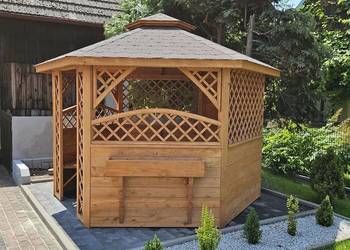 Altany ogrodowe sześciokątne drewniane altanypajak.pl