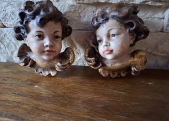 Aniołki Putto, Amorki, rzeźba z drewna