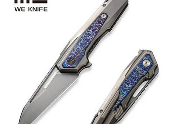 Nóż składany WE Knife Falcaria Polished/Flamed Titanium, Polished Bead Bla…