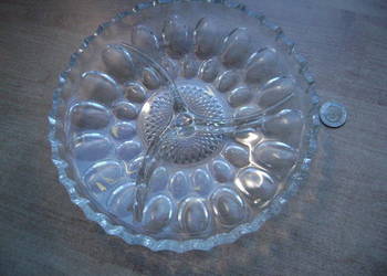 Starocie z PRL - Kryształy = Talerz trójdzielny 23 cm średnicy TANIO