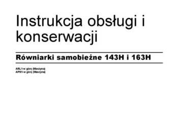 CATERPILLAR 143H  163H Równiarka samobieżna DTR Instrukcja obsługi