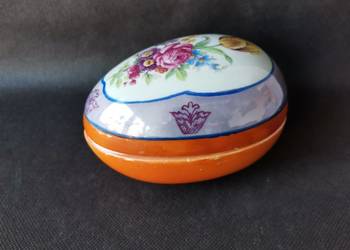 Stara przedwojenna porcelana bomboniera, pojemnik Jajo
