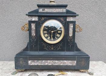 Stary zegar kominkowy francuski V Reclus antyk 1870r film E254