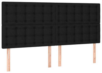 Zagłówek do łóżka z LED czarny 180x5x118/128 cm tkanina WM-3122874