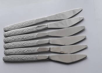 Noże obiadowe (nr.1), ROŚLINNY, Gerlach, sztućce PRL