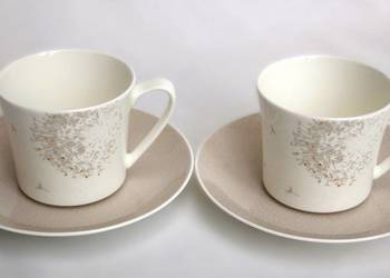 Filiżanki do kawy Rosenthal, White Curve, Premium Bone China, Dandelion