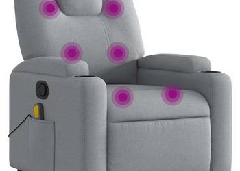 vidaXL Rozkładany fotel masujący, jasnoszary, (SKU:372377)