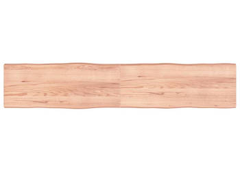 Blat jasnobrązowy 200x40x(2-6) cm drewno z naturalną krawędzią WM-363981