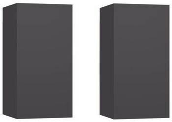 vidaXL Szafki telewizyjne, 2 szt., szare, 30,5x30x60 cm（803331）