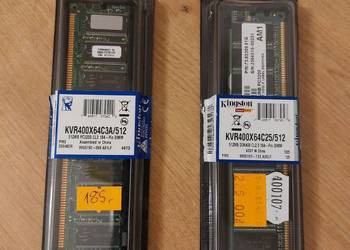 Pamięć RAM 256 MB, DDR, 2 kostki Kingstone - w pełni sprawne.