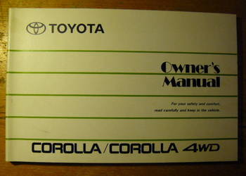 Toyota Corolla 1990 r instrukcja obslugi