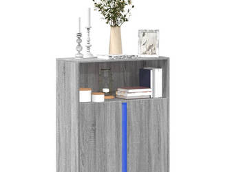 Szafka z LED szary dąb sonoma 77x34x100 cm WM-852150