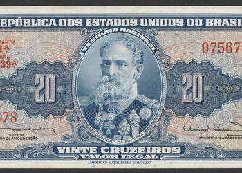 Brazylia 20 cruzeiros 1963 - da Fonseca - stan bankowy UNC