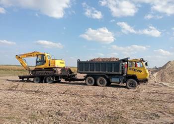 Tandem przyczepa do przewozu koparki niskopodwoziowa