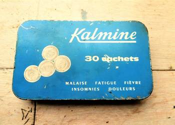kalmine stare pudełko po środkach przeciwbulowych retro