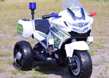 BAWIBUS.PL Autko motorek MOTOR POLICYJNY policja na akumulator dzieci biały