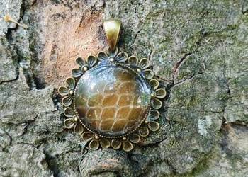 Unikatowa Zawieszka z Wylinką Boa Dusiciela | Handmade | Stal Chirurgiczna