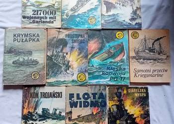 Zestaw 10 ksiażeczek z serii Żółty Tygrys, z lat 1973-86. Tematyka morska.