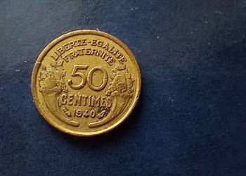 Stare monety 50 cent 1940 Francja
