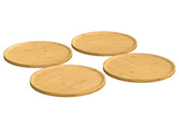 Talerze na pizzę 4 szt. Ø32x15 cm bambus WM-352769