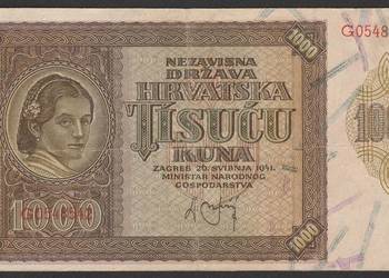 Chorwacja 1000 kuna 1941 - G - stan 2