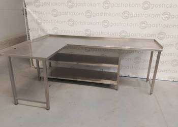 STÓŁ Z 2 PÓŁKAMI I MIEJSCEM POD URZĄDZ. 240X70X85 + BLAT Z 2 NOGAMI 80X75