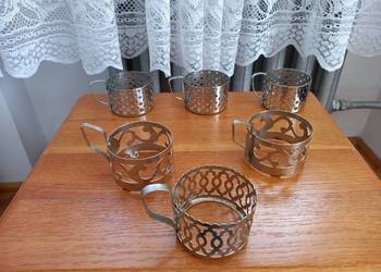 Koszyczki do szklanek z czasów PRL 6 sztuk