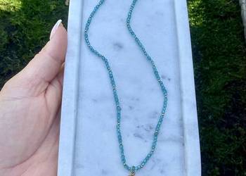 Naszyjnik kamienie naturalne topaz niebieski