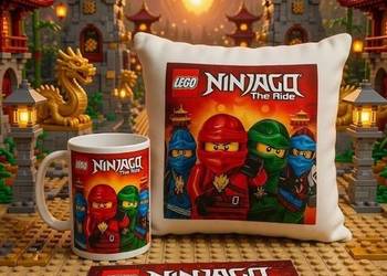 Lego ninjago klocki prezent dla dziecka lub fana Poduszka kubek puzzle