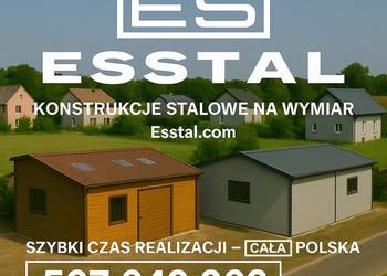 Garaż Blaszany - DREWNOPODOBNY | Jednospadowy| Wiata , Hala| - ESSTAL-