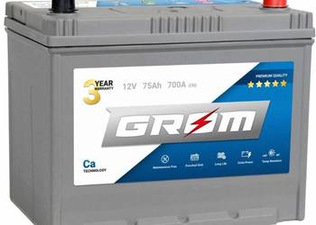 Akumulator 75Ah 700A GROM PREMIUM  Japan Prawy Plus