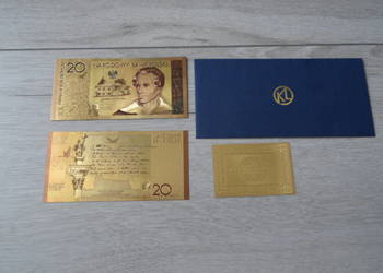 Banknot pozłacany 20 zł Juliusz Słowacki