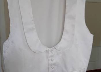 kamizelka biała z kołnierzykiem  , męska