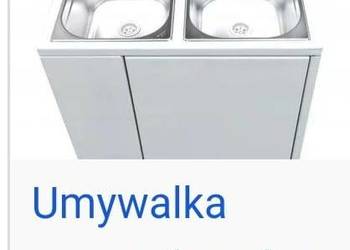 zlew mobilny dwu komorowy z podgrzewaczem wody