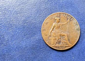 Stare monety 1 farthing 1915 Anglia