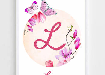 Plakat Personalizowany 40x30 "Floral Circle", plakat z imien