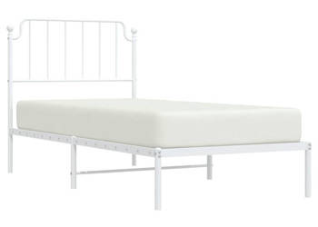 Łóżko Metalowe Białe Rama Łóżka Ze Stelażem Biała 90x200 cm WM-373929