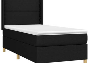Łóżko z Materacem Kontynentalne Czarne Do Sypialni 80x200 cm WM-3138751